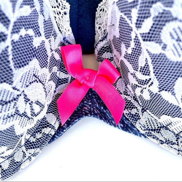 La SENZA Slightly Padded Denim & Lace Push-up Bra - Picture 5 of 14